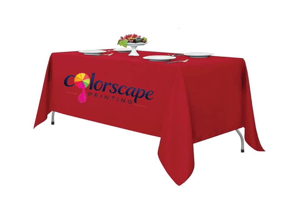 Custom Logo Polyester Tablecloth – 70 x 120 in