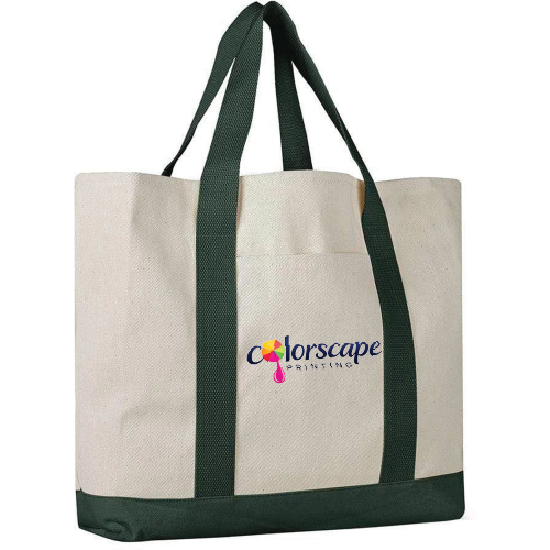 Custom Logo 2-Tone Shopping Tote Bag