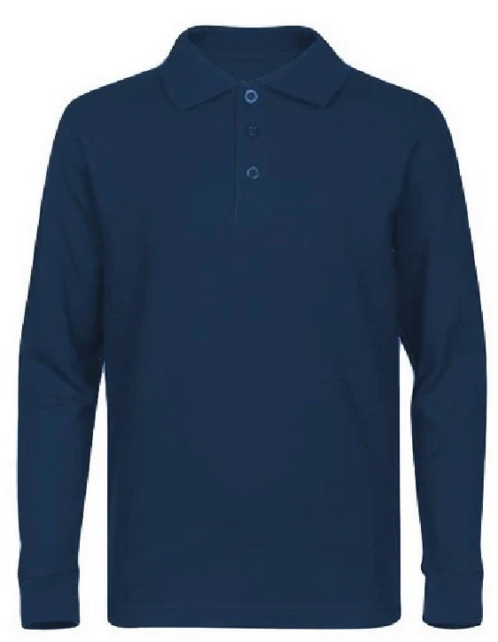 Boys Long Sleeve Polo-Navy