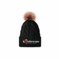 Custom Embroidered Women’s Faux Fur Lined Pom Pom Knit Beanie