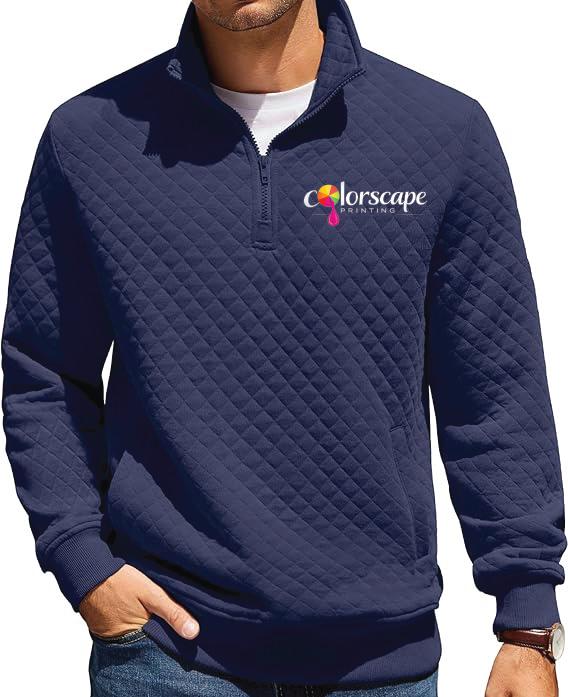 Custom Logo Men’s Quilted Quarter-Zip Pullover