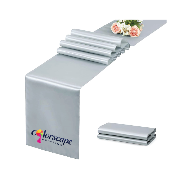 Custom Logo Satin Table Runner – 12 x 108 in