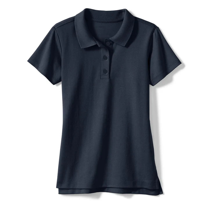 Girls Short Sleeve Polo-Navy