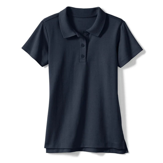 Girls Short Sleeve Polo-Navy