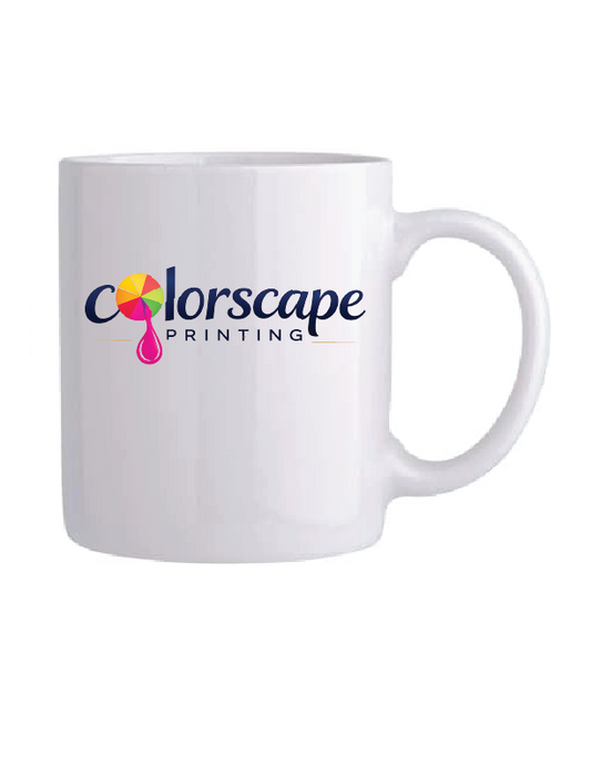 Custom Logo 11 oz White Glossy Ceramic Mug