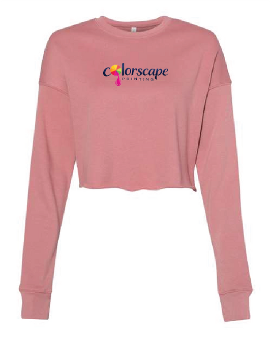 Custom Logo Women’s Cropped Fleece Crewneck Sweatshirt
